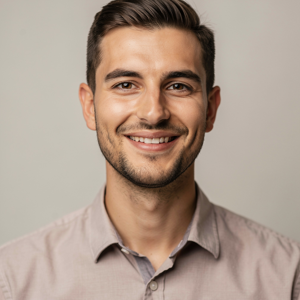 Portrait of a young male communications assistant